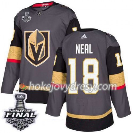 Pánské Hokejový Dres Vegas Golden Knights James Neal 18 2018 Stanley Cup Final Patch Adidas Šedá Authentic